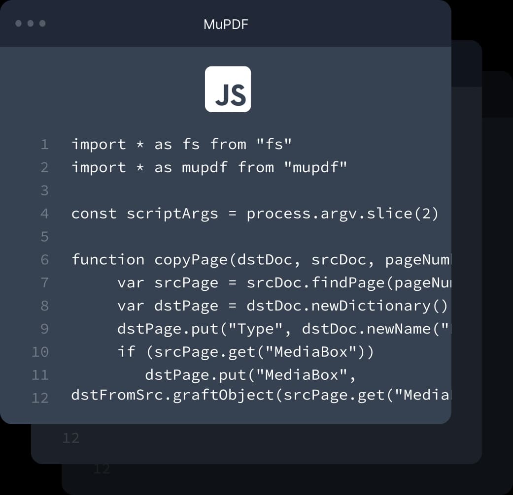 MuPDF Javascript Multiple support